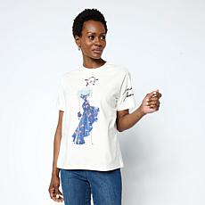 "As Is" Mark & James by Badgley Mischka Embellished Printed T-Shirt