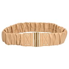 "As Is" Mark & James by Badgley Mischka Eva Faux Leather Ruched Belt