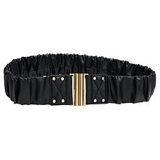 "As Is" Mark & James by Badgley Mischka Eva Faux Leather Ruched Belt
