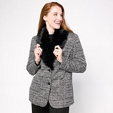 "As Is" Mark & James by Badgley Mischka Onyx Tweed Knit Blazer