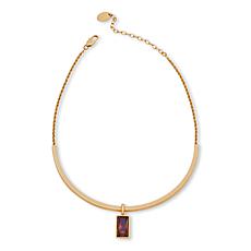"As Is" MarlaWynne 14-1/2" CZ Bar Dangle Collar Necklace