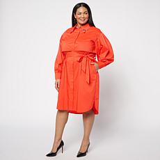 "As Is" Megan Renee Grommet Button Down Poplin Dress