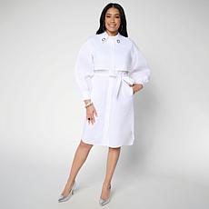 "As Is" Megan Renee Grommet Button Down Poplin Dress