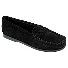 "As Is" Minnetonka® Braided Suede Boat Moccasin