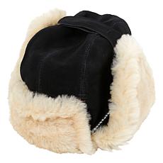 "As Is" Minnetonka Water Resistant Suede & Sheepskin Bomber Hat
