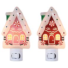 "As Is" Mr. Christmas Set of 2 Gingerbread Nightlights