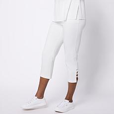 "As Is" Nina Leonard Crop Pant with Open Ring Detailing and Pockets
