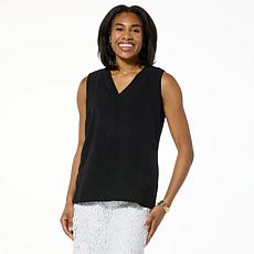 "As Is" Nina Leonard Layered V-Neck Float Tank Top