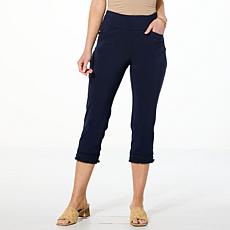 "As Is" Nina Leonard Millennium Crop Pant with Fringe Hem