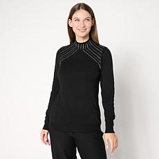 "As Is" Nina Leonard Mock Neck Long Sleeve Sweater Top