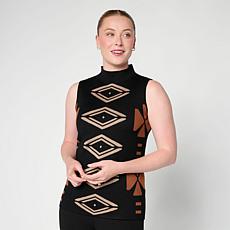 "As Is" Nina Leonard Mock Neck Sweater Tank