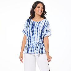 "As Is" Nina Leonard Side Tie Boxy Top