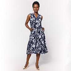 "As Is" Nina Leonard Sleeveless Collared Button Front Dress