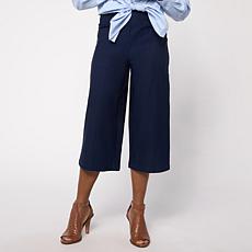 "As Is" Nina Leonard Wide Leg Elastic Waist Crop Pant