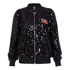 "As Is" Officially Licensed NFL Women's Sequin Jacket by Cuce - Ben...