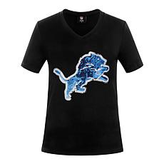 "As Is" Officially Licensed NFL Women's Sequin Logo Tee from Fabgat...