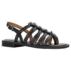 "As Is" Patricia Nash Erba Floral Caged Leather Sandal