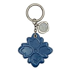 "As Is" Patricia Nash Grape Leaf Floret Leather Key Fob