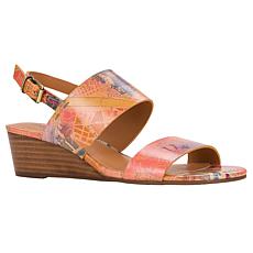 "As Is" Patricia Nash Mirella Leather Wedge Sandal