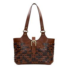 "As Is" Patricia Nash Pitassi Woven Leather Tote