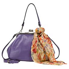 "As Is" Patricia Nash Tabby Frame Bag w/Scarf