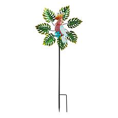 "As Is" Plow & Hearth 43" Tropical Leaves Wind Spinner