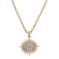 "As Is" Radiance by Absolute™ 1.58ct Sunburst Pendant w 18" Rolo Chain