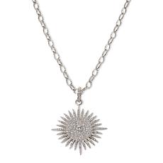 "As Is" Radiance by Absolute™ 1.58ct Sunburst Pendant w 18" Rolo Chain