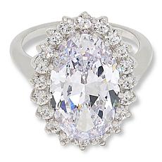 "As Is" Radiance by Absolute™ Simulated Diamond Oval Halo Ring