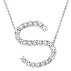 "As Is" Radiance by Absolute™ Sterling Silver Pavé Initial Necklace
