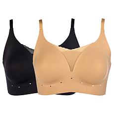 "As Is" Rhonda Shear 2-pack Infinity Edge Breathable Gel Support Bra
