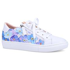 "As Is" Ron White Oriana Floral-Painted Calf Leather Sneaker