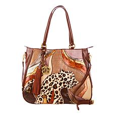 "As Is" Sharif Legacy Couture Bobbi's Artistic 3D Leather Tote