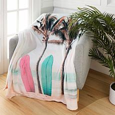 "As Is" SouthStreet Loft Printed 100% Polyester Plush Throw