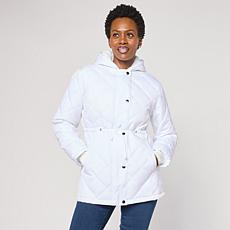 "As Is" Sporto® Meg Quilted Mid-Length Hooded Jacket
