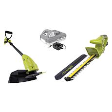 "As Is" Sun Joe 24-Volt 18" Hedger and 10" Grass Trimmer Duo