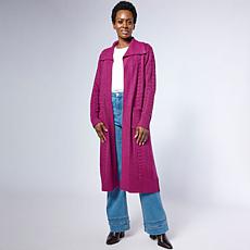 "As Is" Tower Hill by Christie Brinkley Cable Knit Cardigan