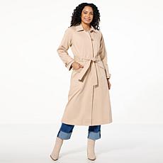 "As Is" TWRHLL by Christie Brinkley Embroidered Trench Coat