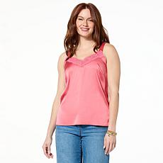 "As Is" TWRHLL by Christie Brinkley Lace Trim Tank