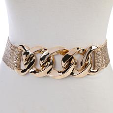 "As Is" Vince Camuto Stretch Straw Chain Link Belt