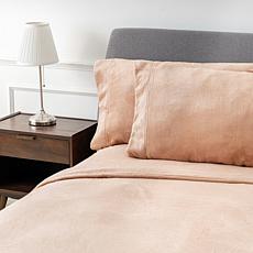 "As Is" Warm & Cozy 4-Piece Glitter Hem Sheet Set