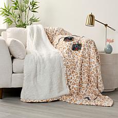 "As Is" Warm & Cozy Plush to Sherpa Queen Size Heated Blanket 