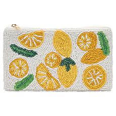 "As Is" Wildflower San Tropez Beaded Cosmetic Coin Pouch