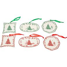 "As Is" Winter Lane Ceramic Plate Ornaments Set of 6