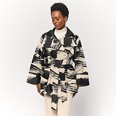 "As Is" WynneCollection Brushstroke Jacquard Kabuki Jacket