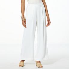 "As Is" WynneCollection Crepe Pant with Tab Detail
