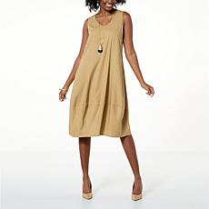 "As Is" WynneCollection Linen Blend Sleeveless Dress