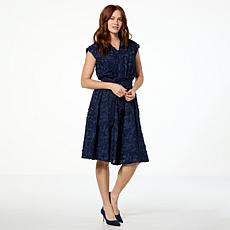 "As Is" WynneCollection Novelty Clip Jacquard Sleeveless Dress
