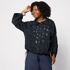 "As Is" WynneCollection Novelty Organza Jacquard Jacket