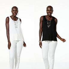 "As Is" WynneLayers 2-pack Scoop Neck Tank Set